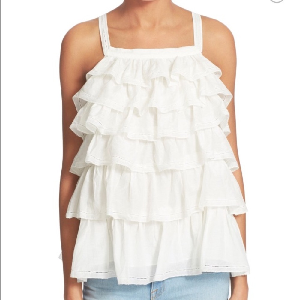 LAST CHANCE Joie Cotton/Silk Ruffle Top